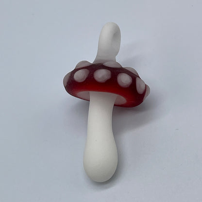 Premium Red mushroom pendant - collectible glass art