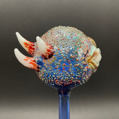 Hand blown glass monster watering globe