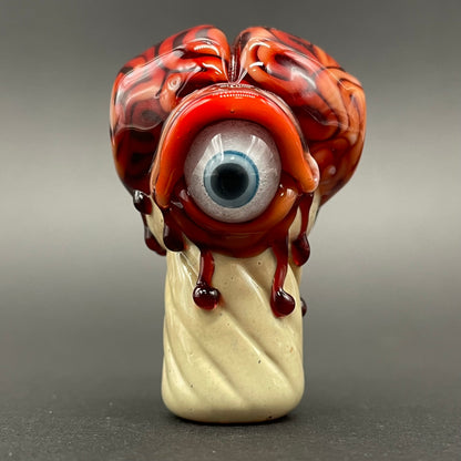 Brain cone pendant detail view - premium glass art
