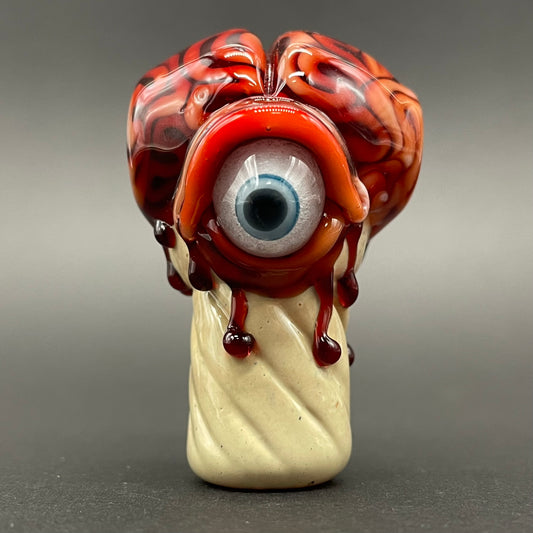 Brain cone pendant detail view - premium glass art
