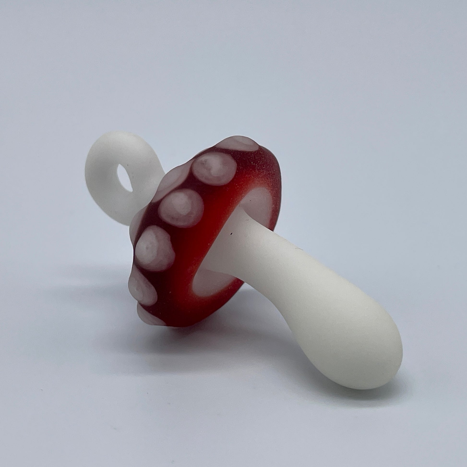 Artisan glass Red mushroom pendant - detailed craftsmanship