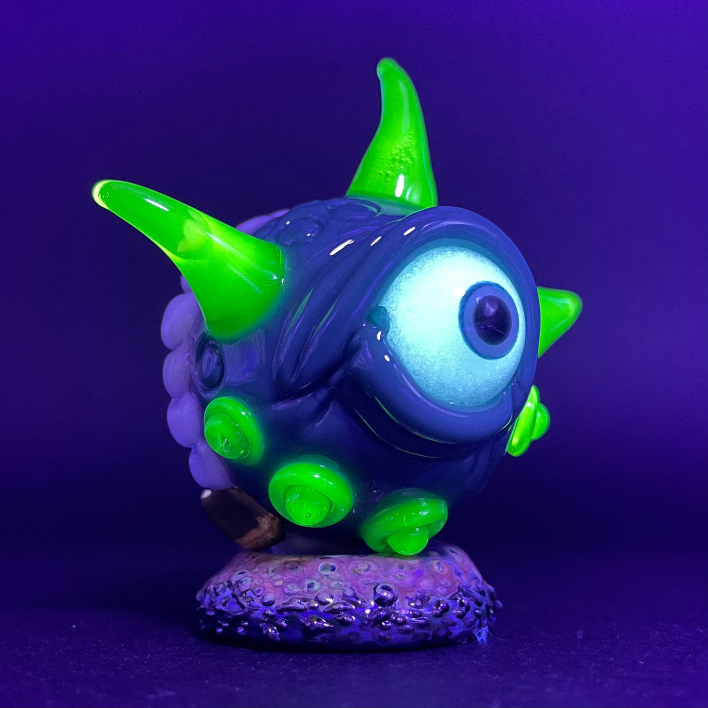 Hand-blown Hungry Dichroic marble - Leviathan Glass original