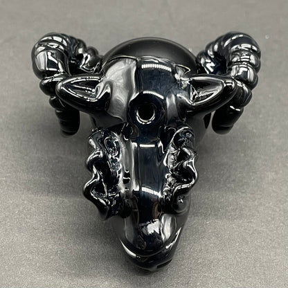 Black Philip pendant by Leviathan Glass - artisan detail