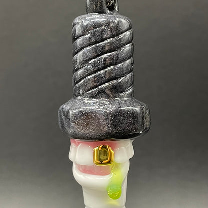 Leviathan Glass Sparky the Glass spark plug pendant - hand-blown art