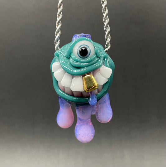 Hand-blown glass Dripping with sarcasm glass pendant by Leviathan Glass