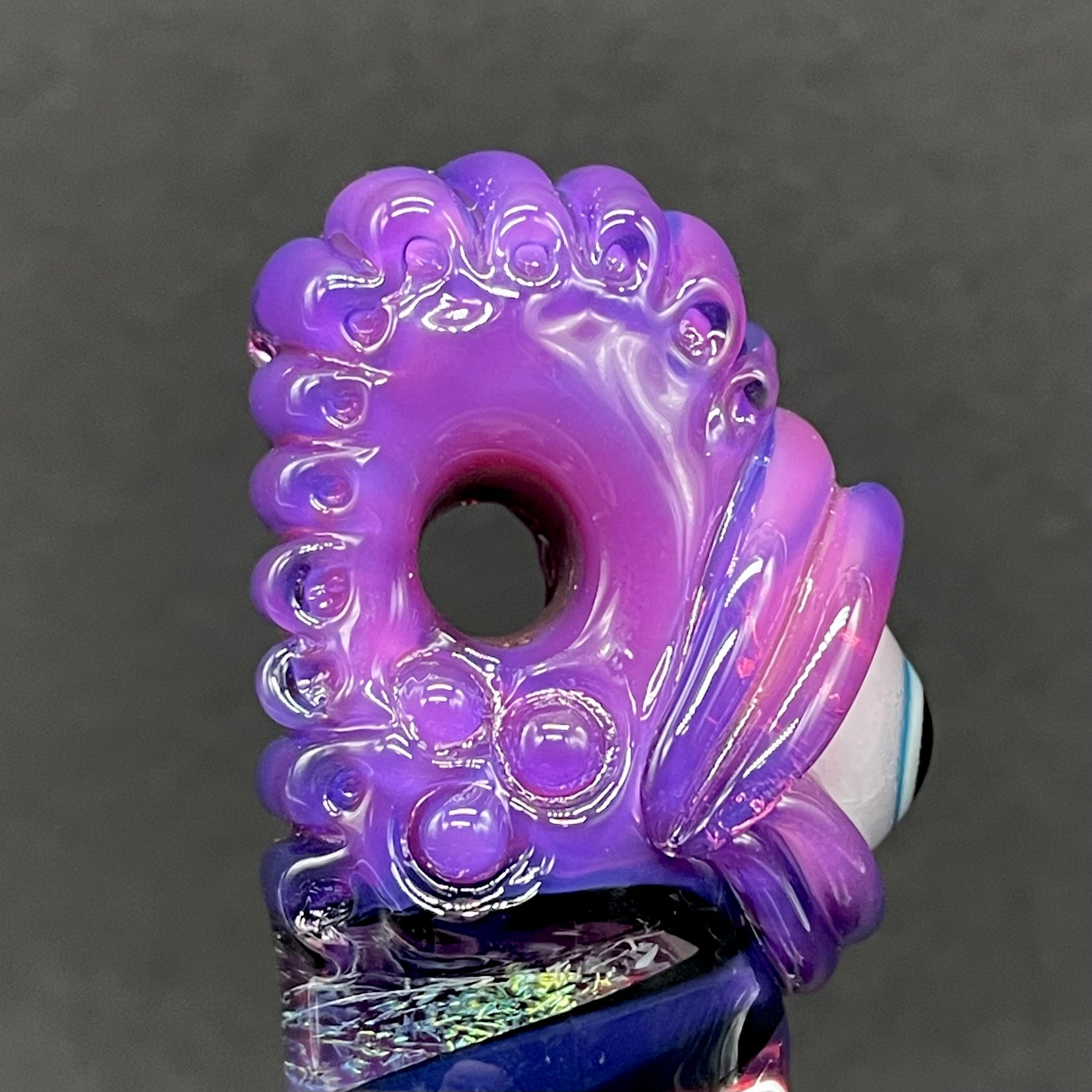Hand-blown Royal jelly dichroic cyclops pendant - Leviathan Glass original