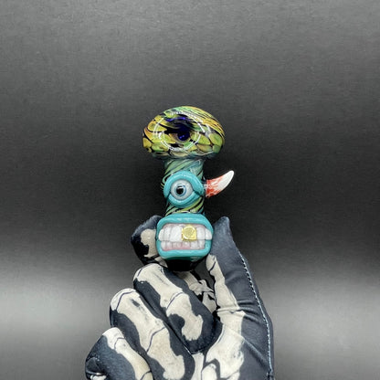 Gold Fumed Cyclops Spoon by Leviathan Glass - artisan detail
