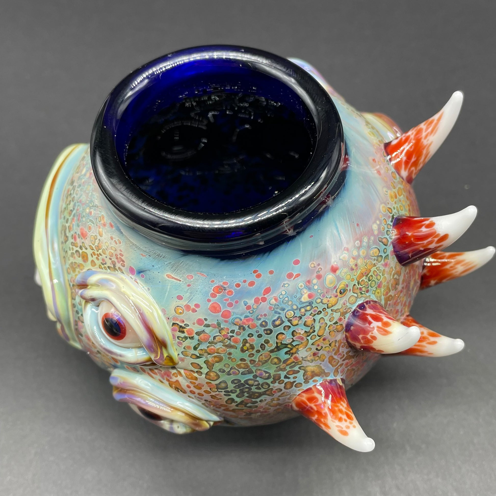 Hand-blown Large bizarre glass cork jar - Leviathan Glass original