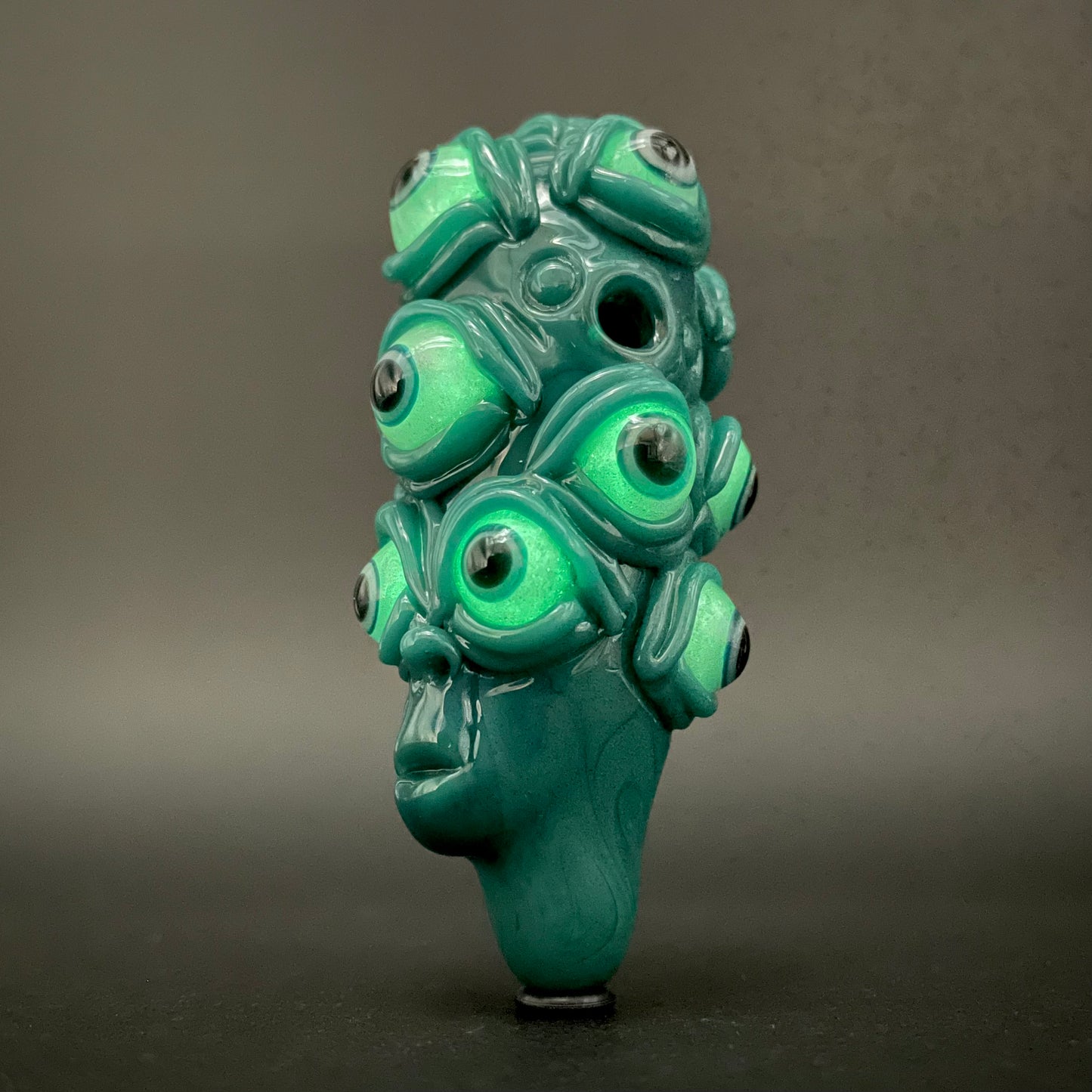 Hand-blown The Never-Blinking One glass effigy pendant - Leviathan Glass original