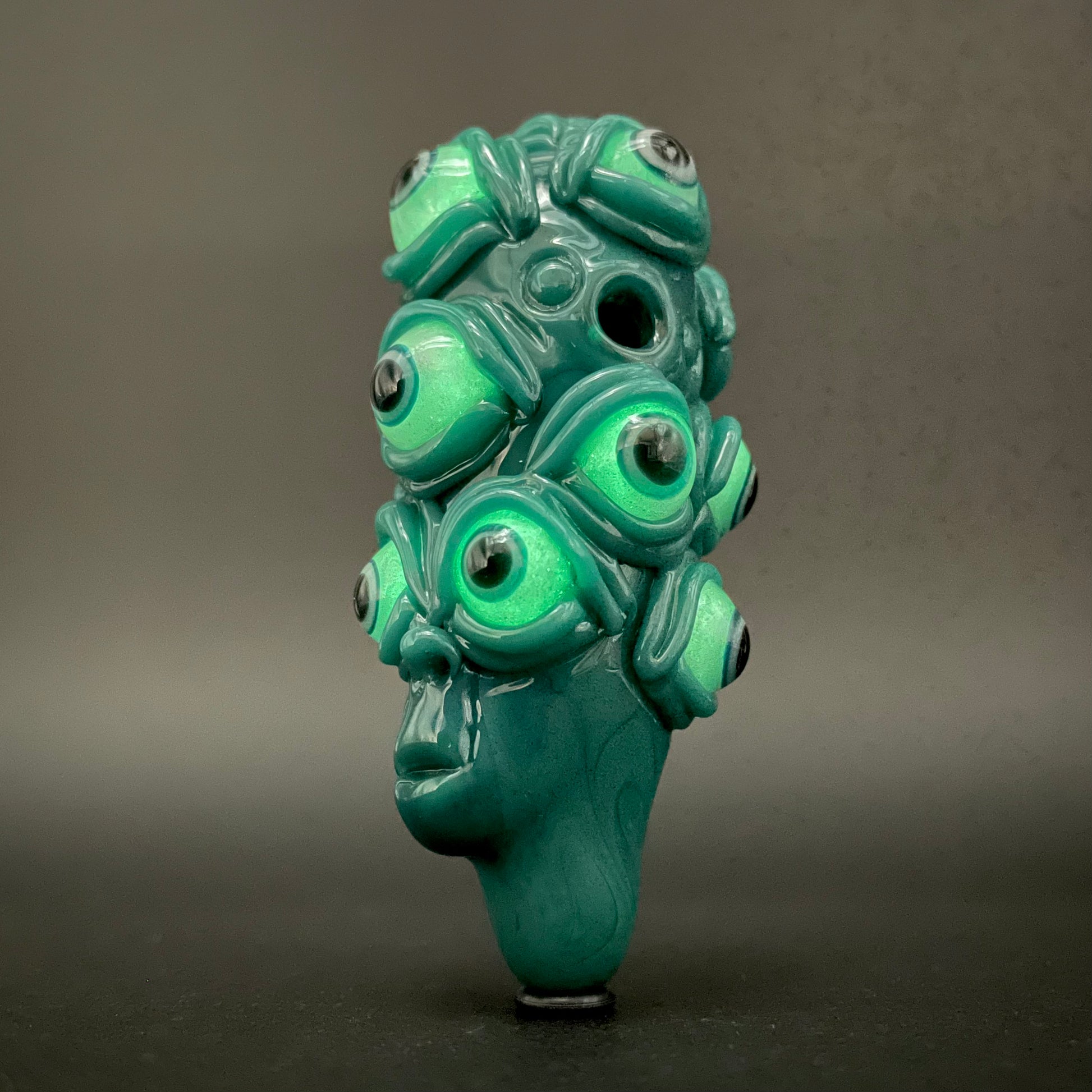 Hand-blown The Never-Blinking One glass effigy pendant - Leviathan Glass original