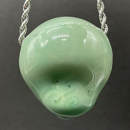 Time manipulating three eye glass alien pendant