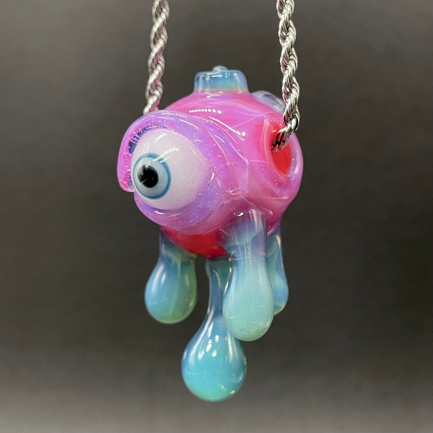 Drippy cyclops glass pendant