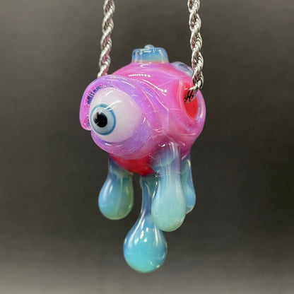 Drippy cyclops glass pendant