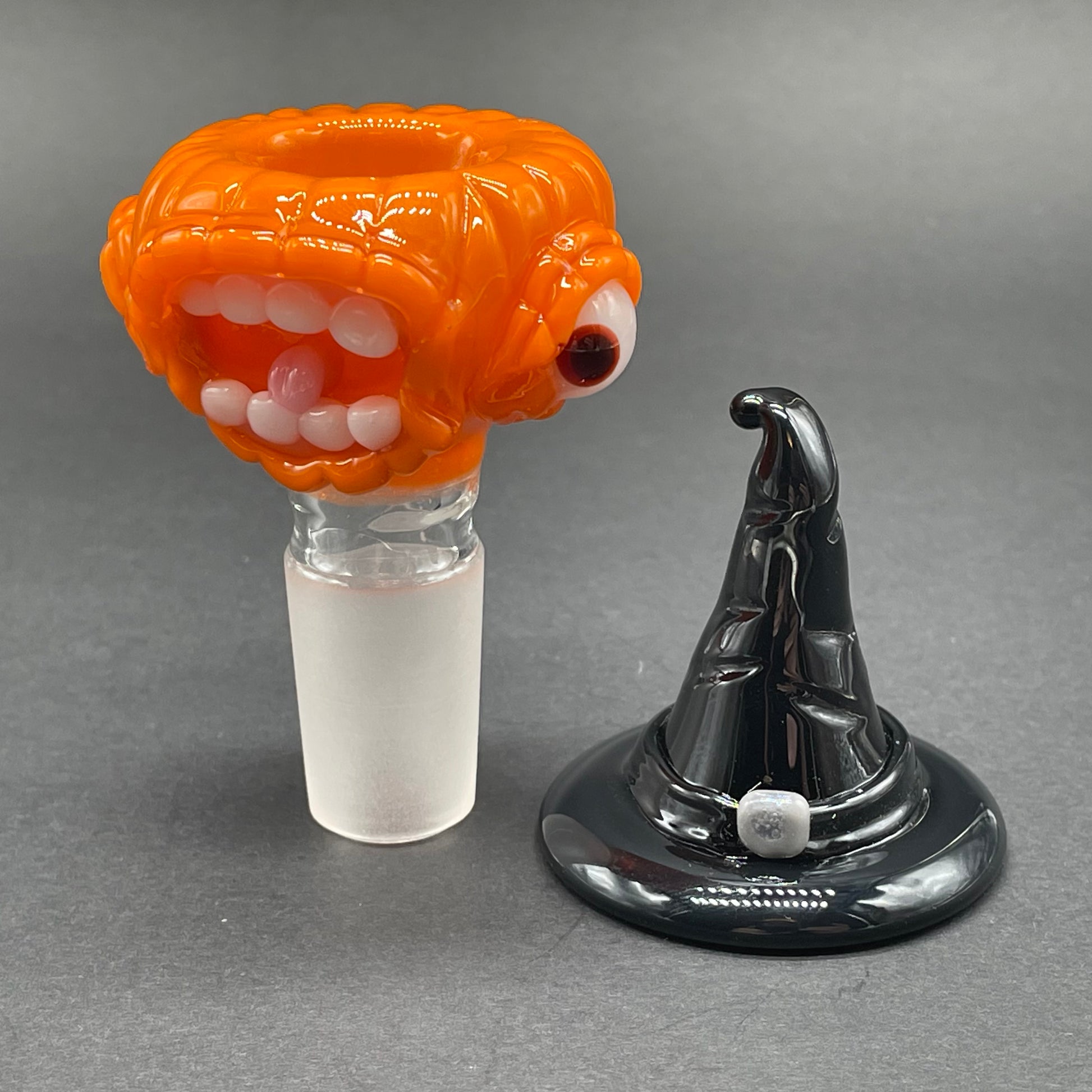 Leviathan Glass 18mm Witchy pumpkin slide - hand-blown art