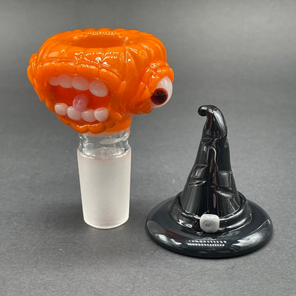 Leviathan Glass 18mm Witchy pumpkin slide - hand-blown art