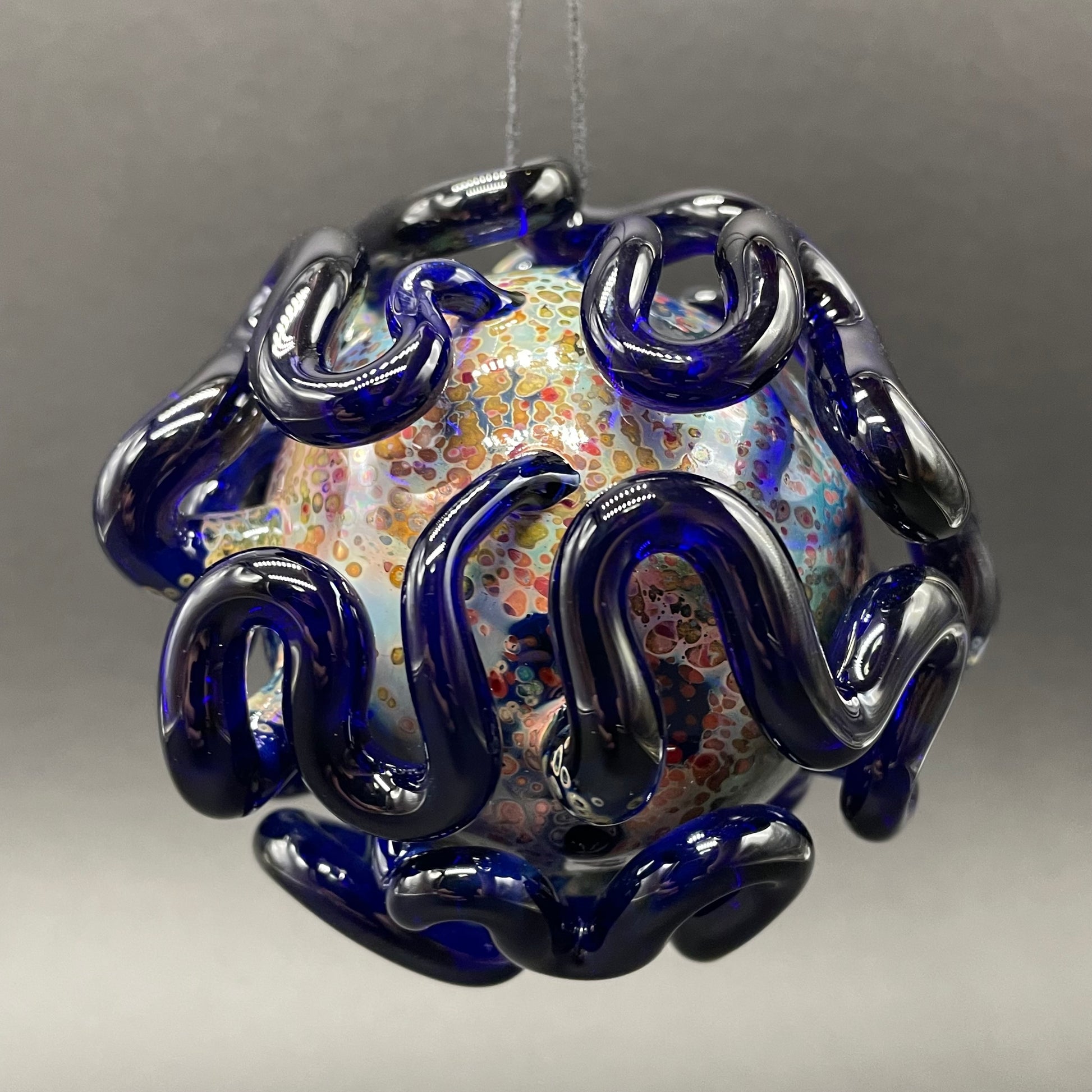 Premium Worm Globe ornament - collectible glass art