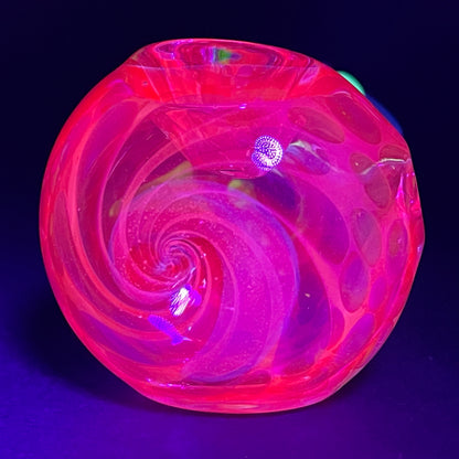 Hand-blown UV inside out spoon - Leviathan Glass original