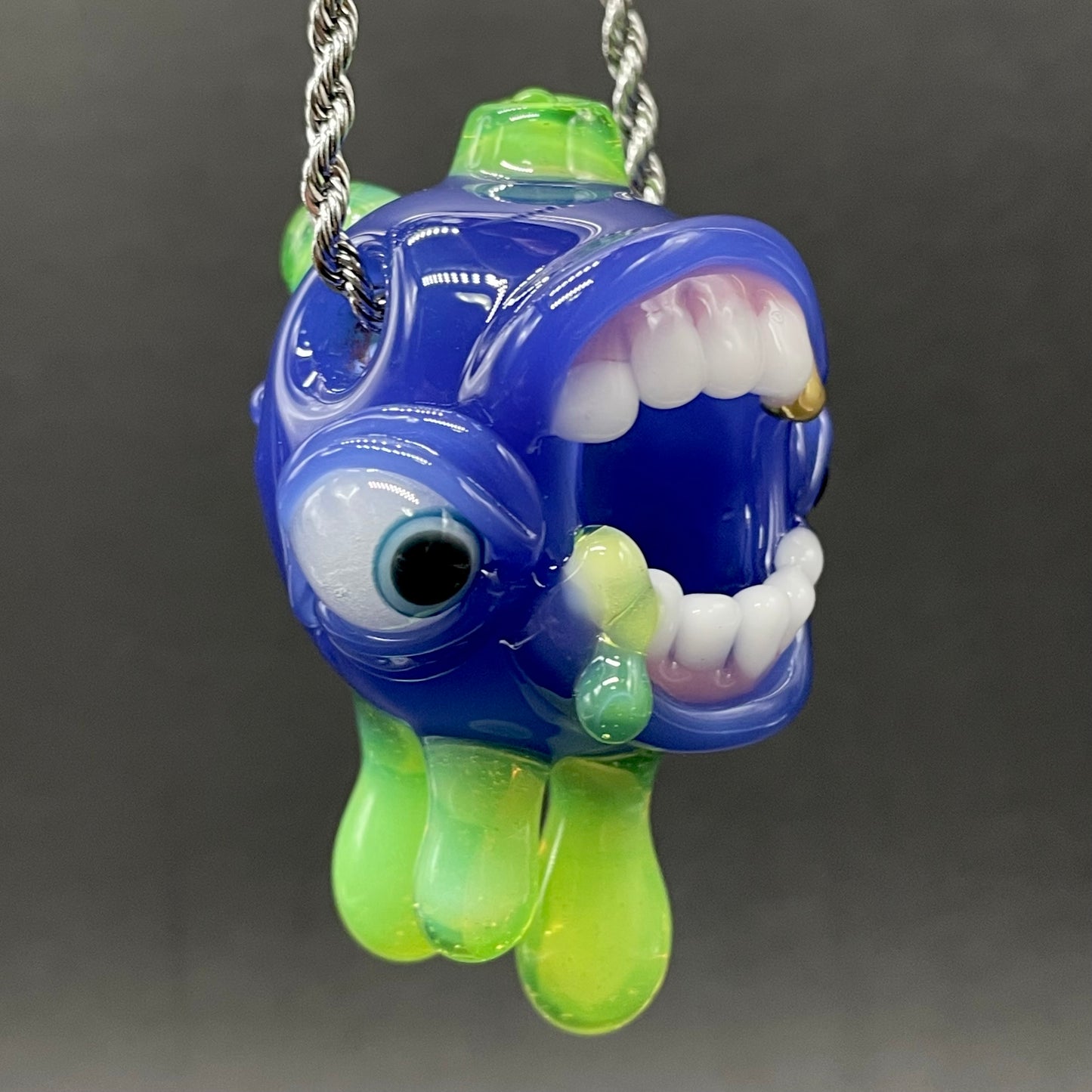 Drippy screamer pendant craftsmanship - artisan glass work