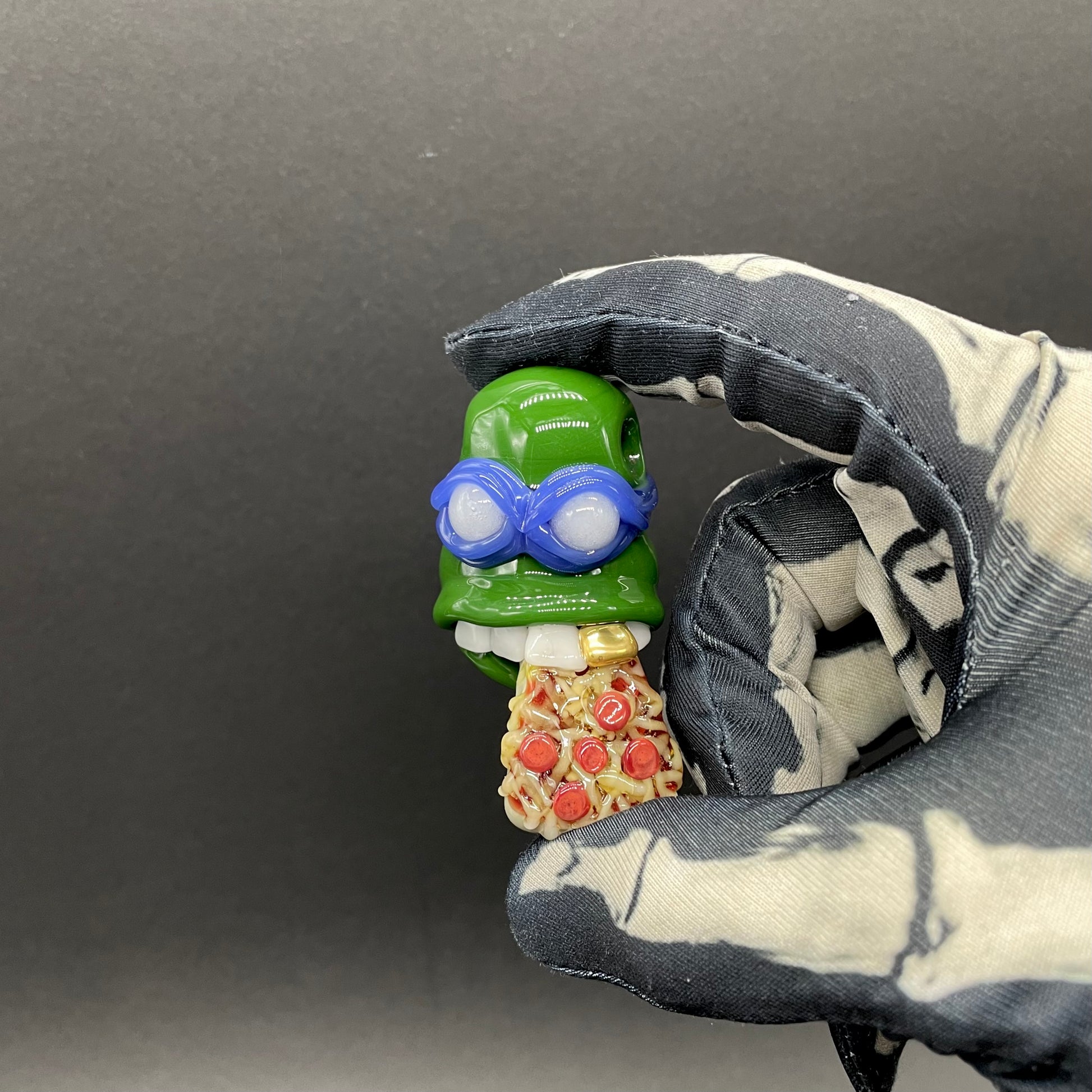 Hand-blown Leonardo Ninja TurtleHandblown Pendant, TMNT Inspired Collectible glass necklace - Leviathan Glass original