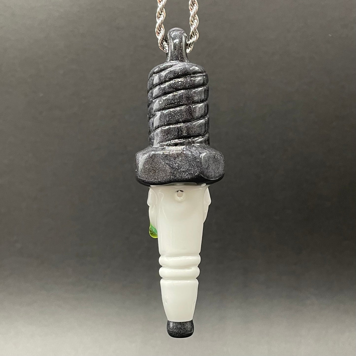 Sparky the Glass spark plug pendant glass art - premium handcrafted piece