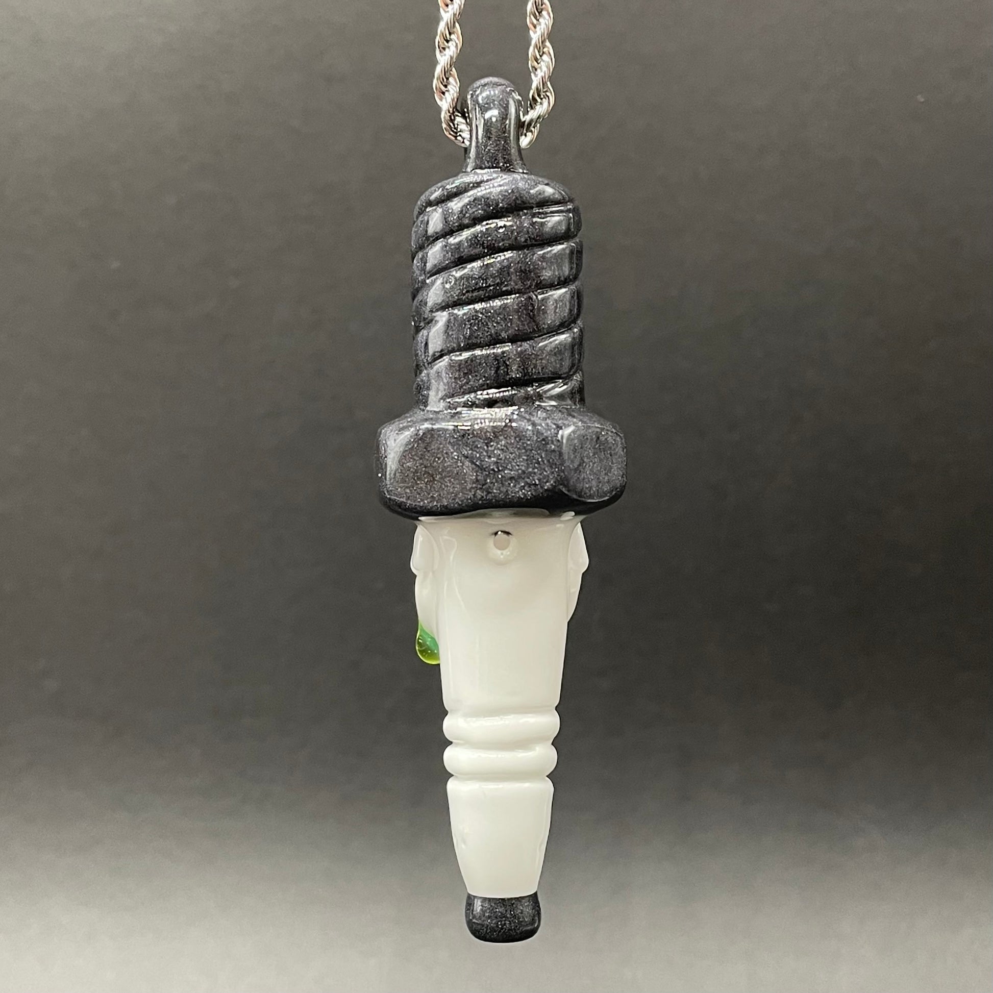 Sparky the Glass spark plug pendant glass art - premium handcrafted piece
