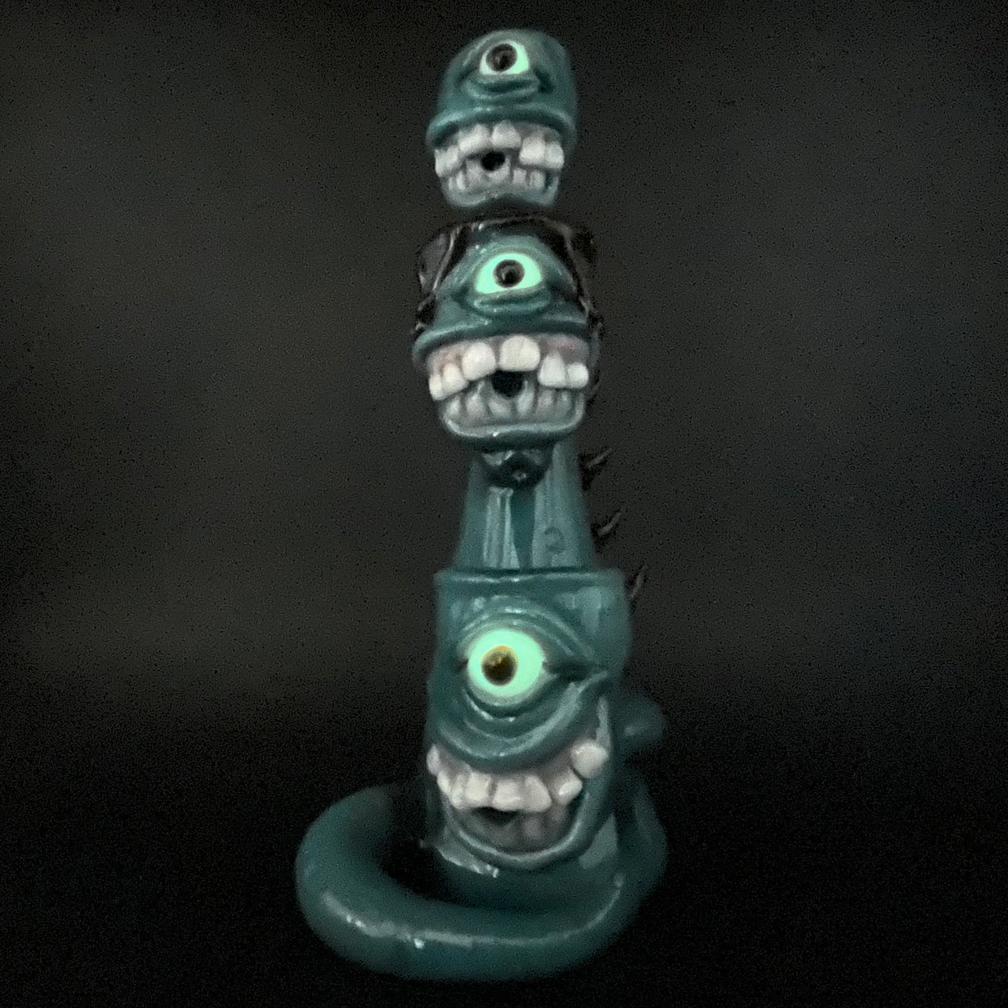 Hand-blown 3 headed downdraft incense burner - Leviathan Glass original