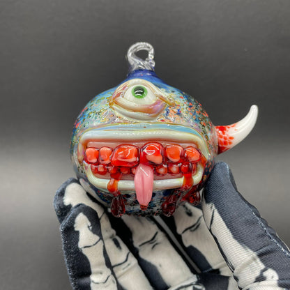 Beware I Bite Ornament glass art - premium handcrafted piece