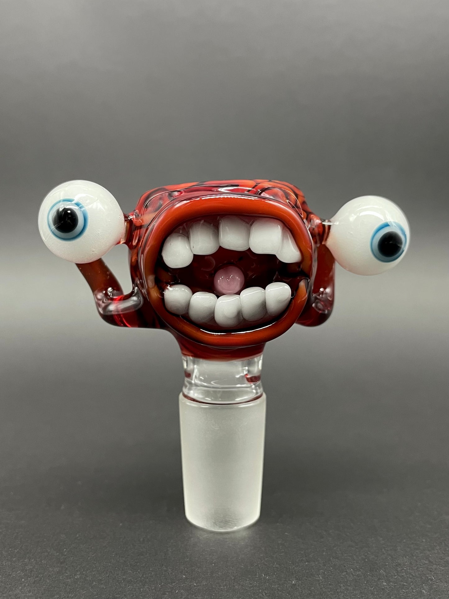 Hand-blown glass 18mm Drain Bamage slide by Leviathan Glass