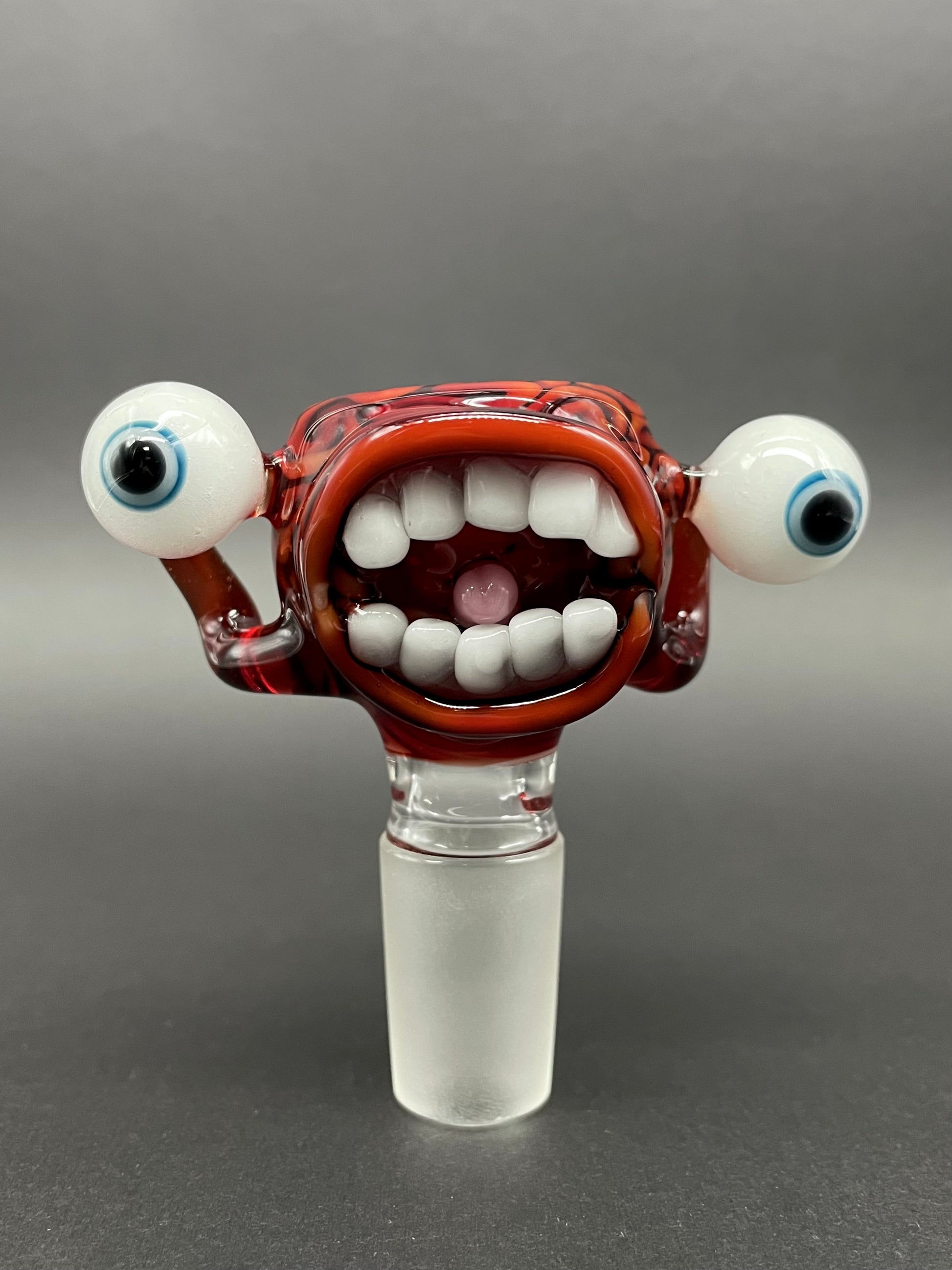 Hand-blown glass 18mm Drain Bamage slide by Leviathan Glass