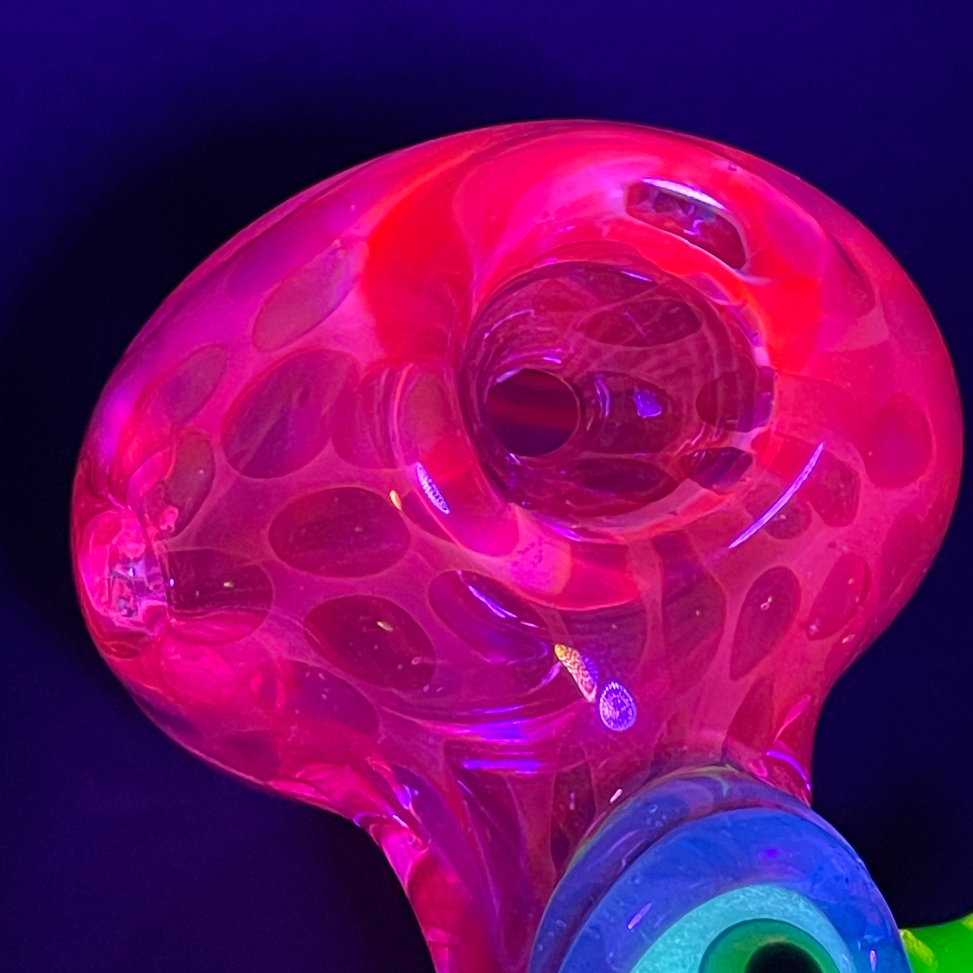 Hand-blown UV inside out spoon - Leviathan Glass original