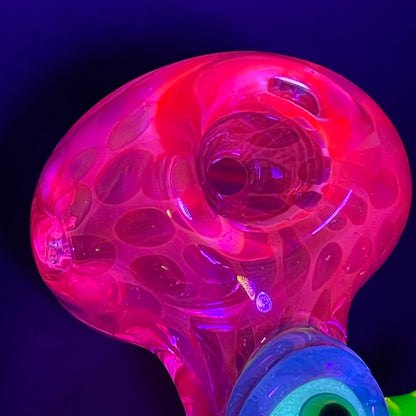 Hand-blown UV inside out spoon - Leviathan Glass original