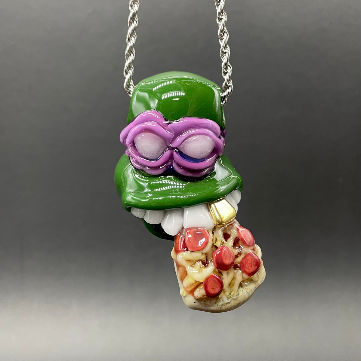 Glass Donatello ninja turtle pendant