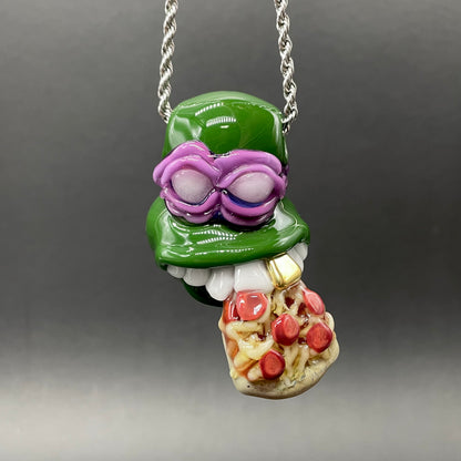 Glass Donatello ninja turtle pendant