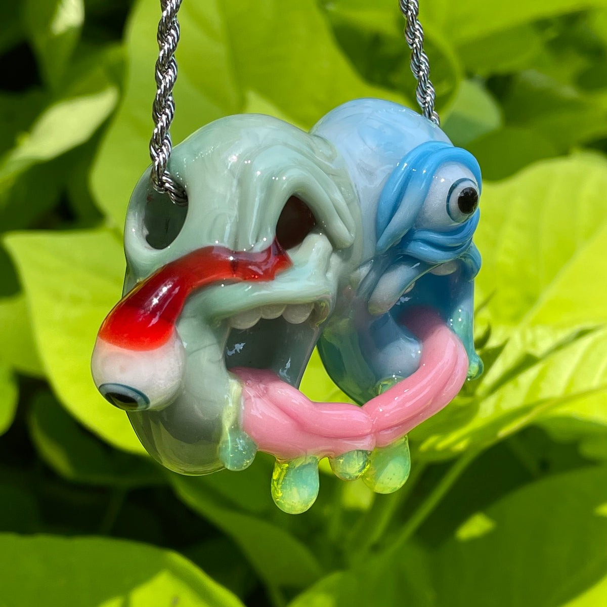 Two headaches are better than one detail view - premium glass art