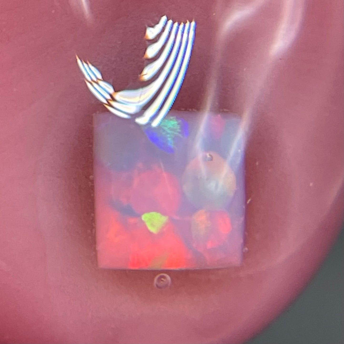 Krusty the clown glass pendant with opal tab