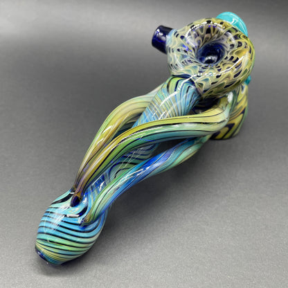 Screaming tentacle bubbler by Leviathan Glass - artisan detail