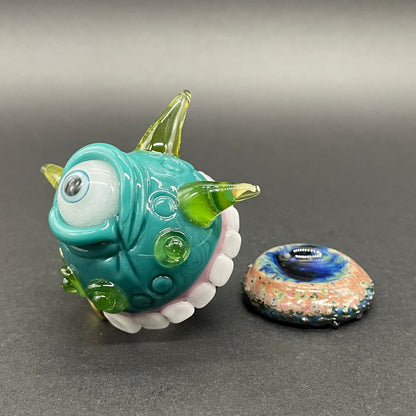 Leviathan Glass Hungry Dichroic marble - hand-blown art
