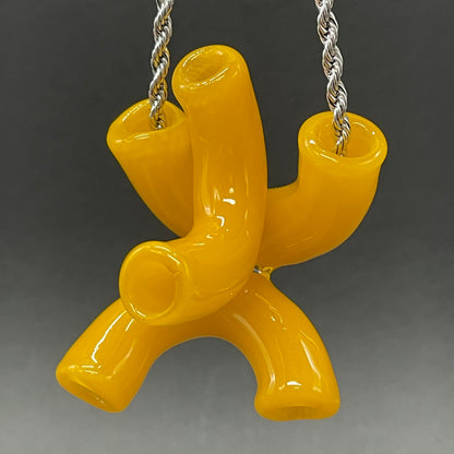 Hand-blown Macaroni and cheese necklace - Leviathan Glass original
