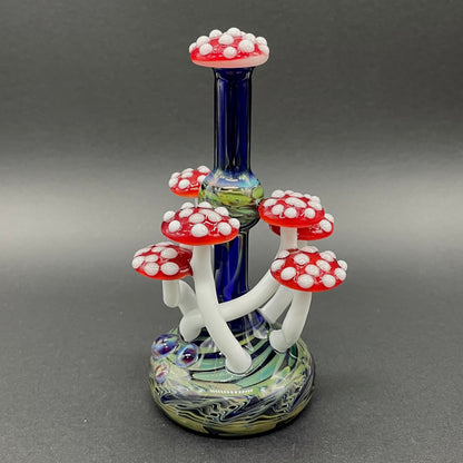 Red cap Mushroom perfume bottle craftsmanship - artisan glass work