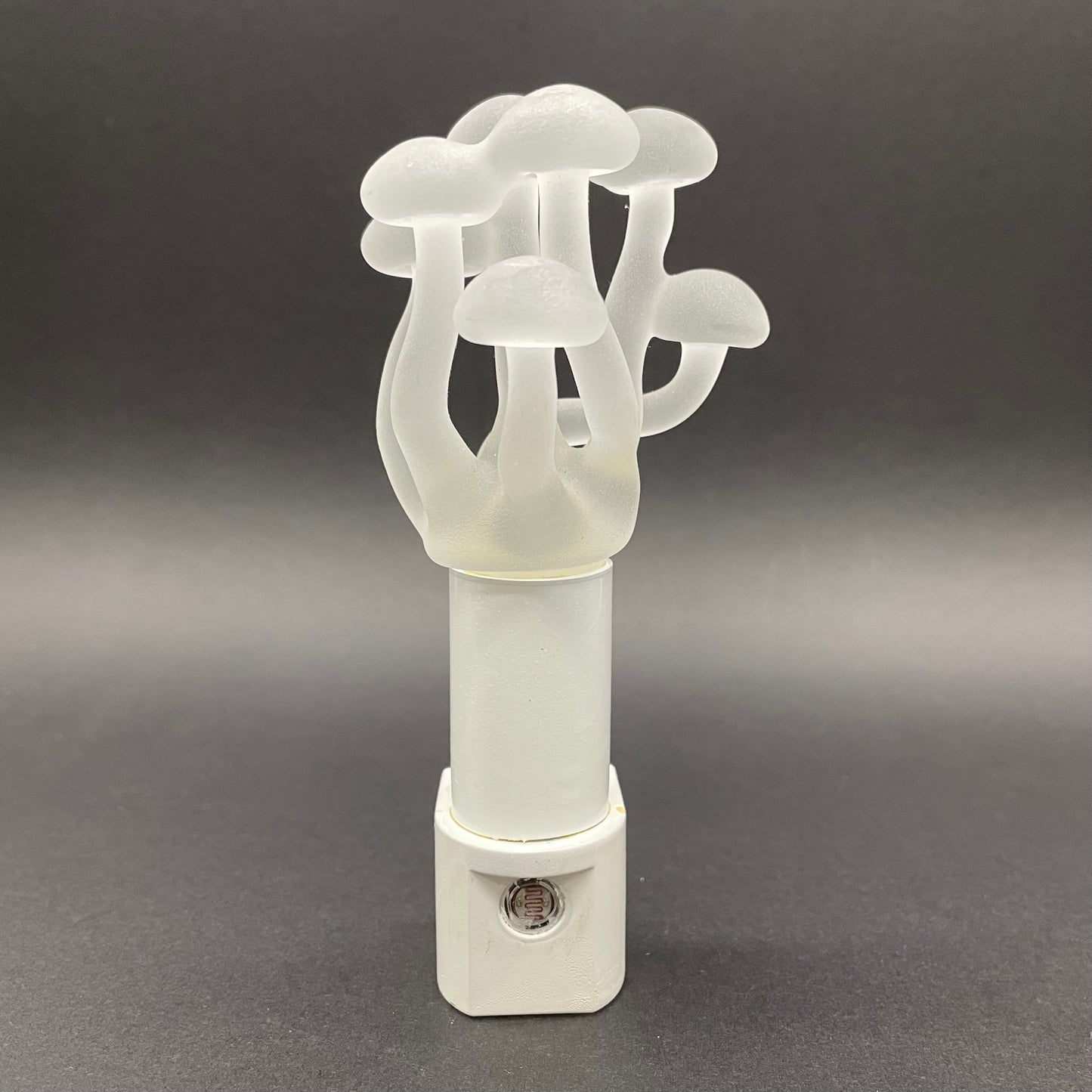 Mushroom, frosted clear glass led night light.