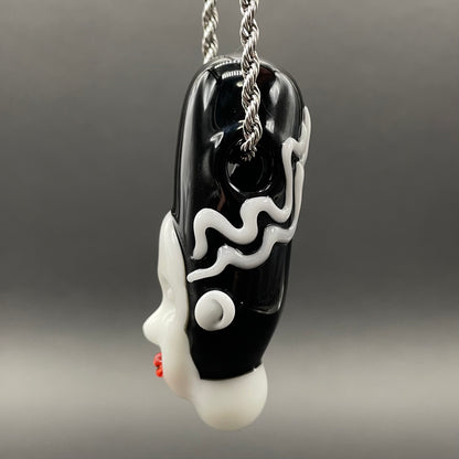 Bride of Frankenstein glass pendant