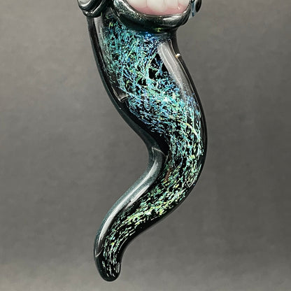 Dichroic tentacle pendant by Leviathan Glass - artisan detail