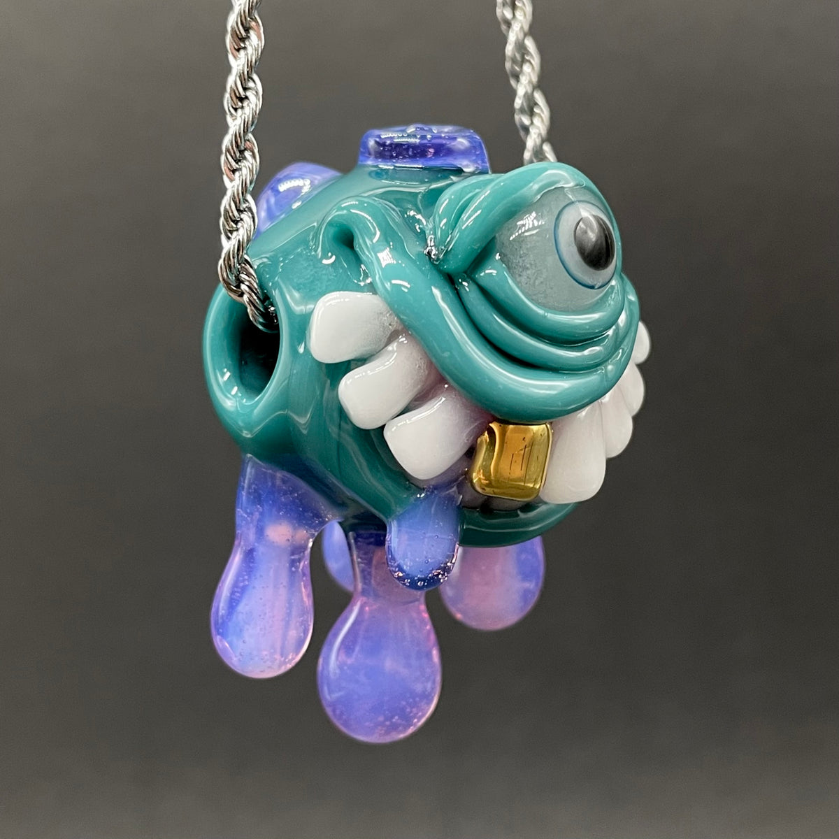 Dripping with sarcasm glass pendant