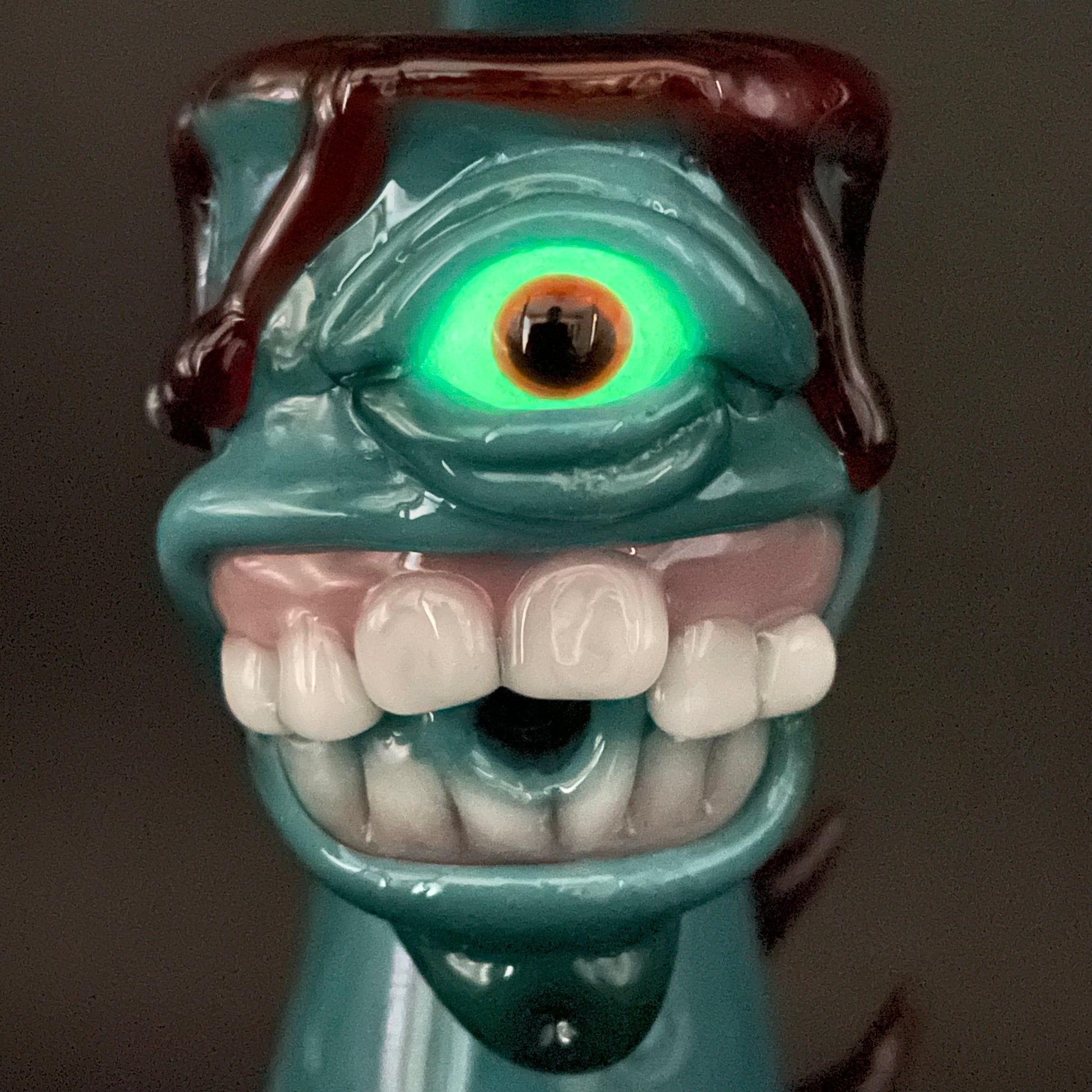 Hand-blown 3 headed downdraft incense burner - Leviathan Glass original