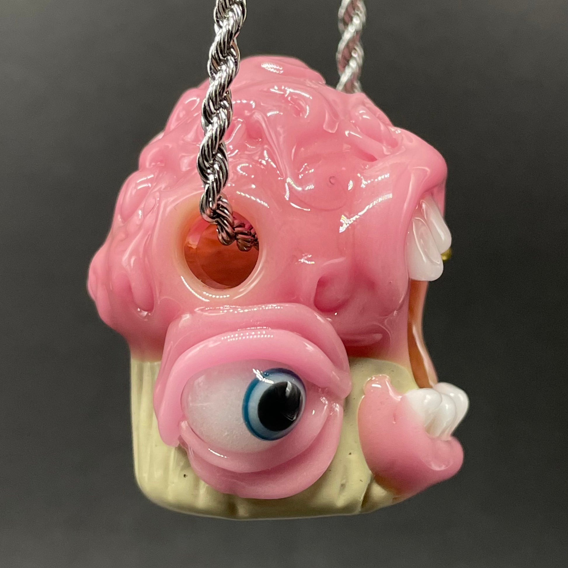 Cupcake pendant glass art - premium handcrafted piece