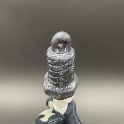 Hand-blown Sparky the Glass spark plug pendant - Leviathan Glass original
