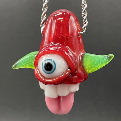 Licky McOneEye glass pendant craftsmanship - artisan glass work