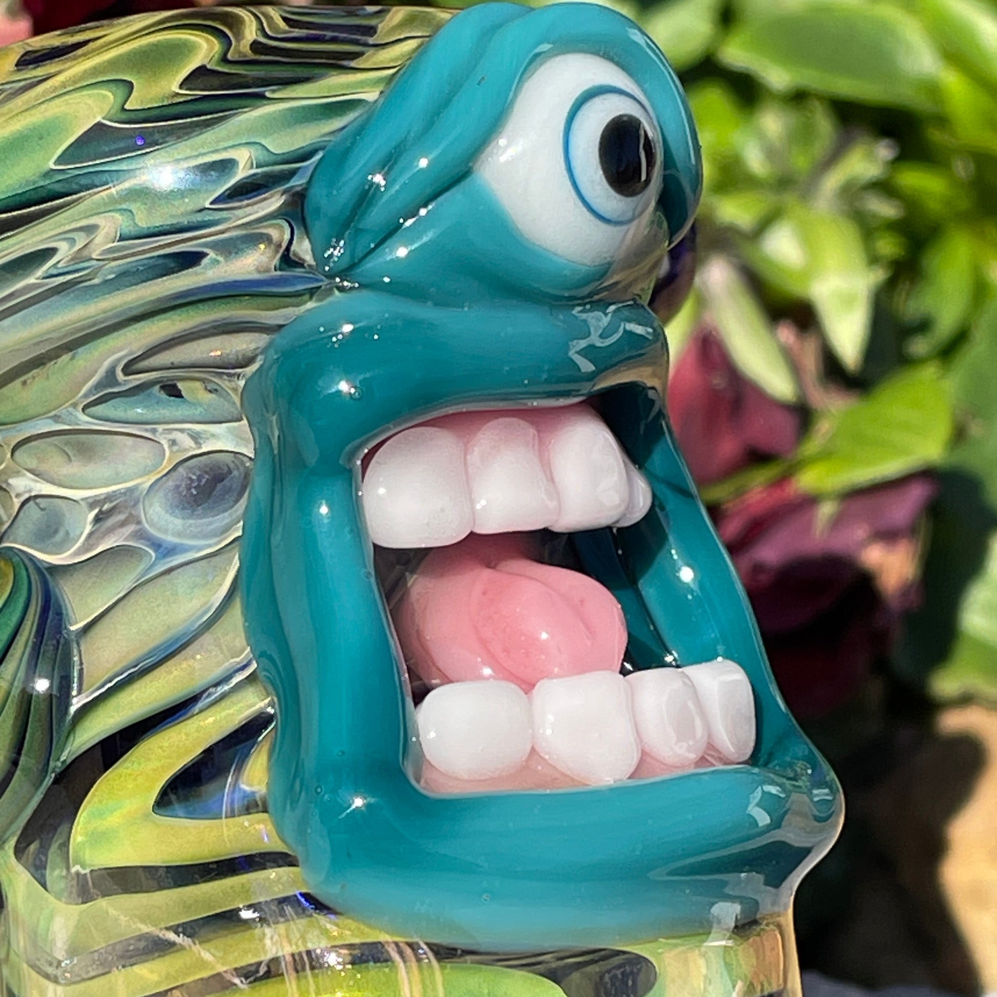 Hand-blown Screaming tentacle bubbler - Leviathan Glass original