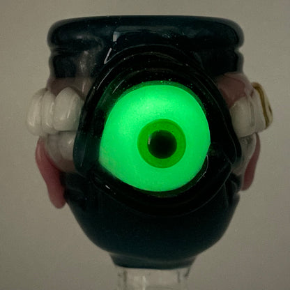 Hand-blown 14mm 4 hole Too many teeth slide - Leviathan Glass original