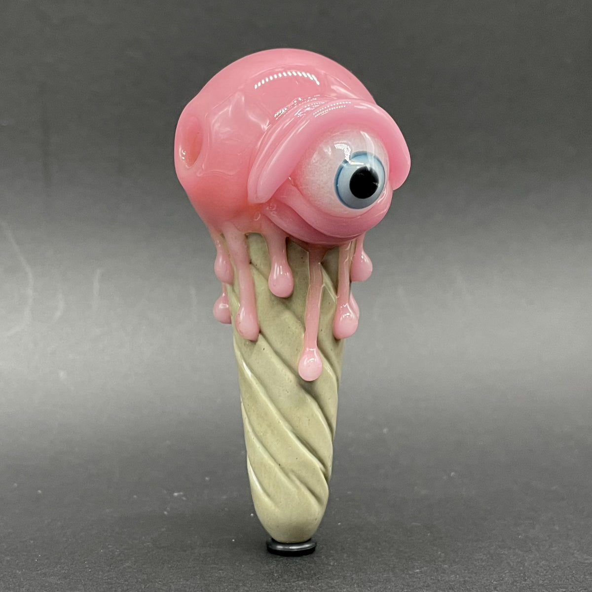 Leviathan Glass Eye scream cone pendant - hand-blown art